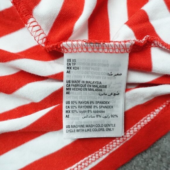 Style&co. Tank Dress Women's Size XS Red/White Striped Rayon V-Neck Flared - Picture 5 of 7